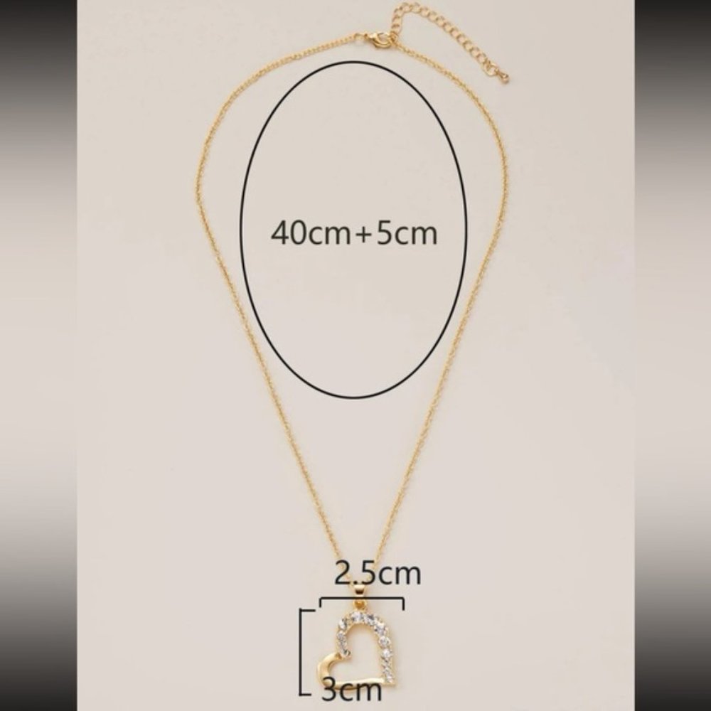 Heart of Radiance Rhinestone Pendant Necklace - Picture 3 of 4